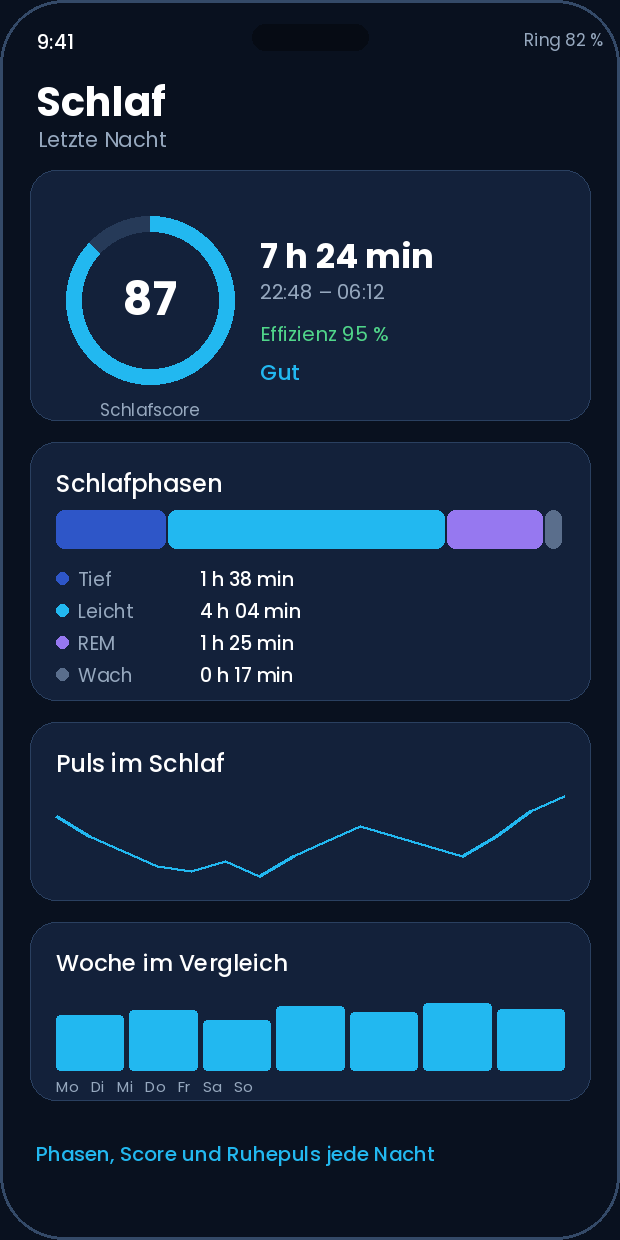 App-Ansicht Schlaf