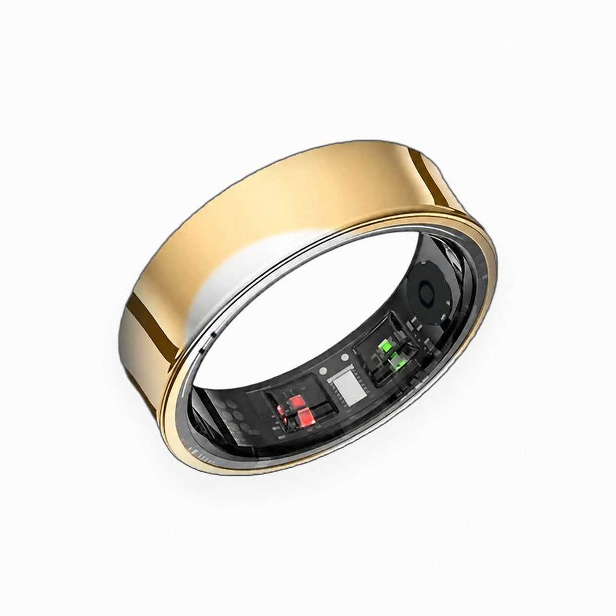 flynk R3 Smart Ring in Champagner Gold – glatte Oberfläche und offene Ringmitte